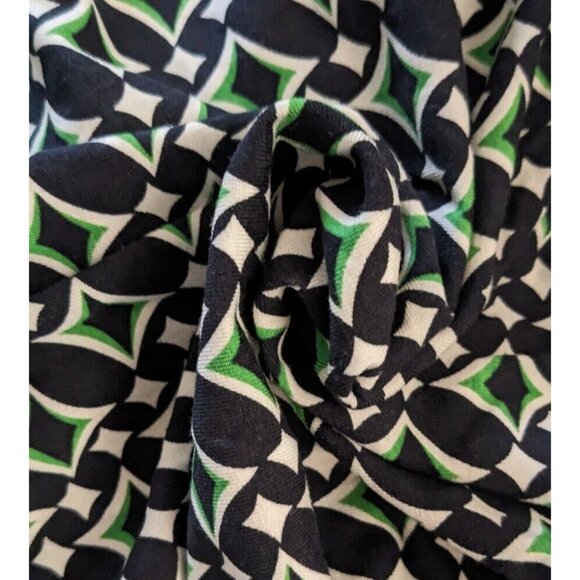 Women's Dress AK Anne Klein Wrap Green Black Long Sleeves Below Knee Knit SizeXL - Picture 9 of 12